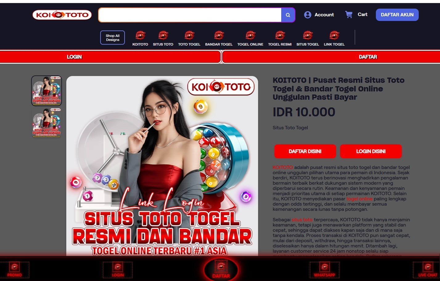 KOITOTO: Situs Toto Togel Terpercaya dan Bandar Online Resmi dengan Jaminan Pasti Bayar