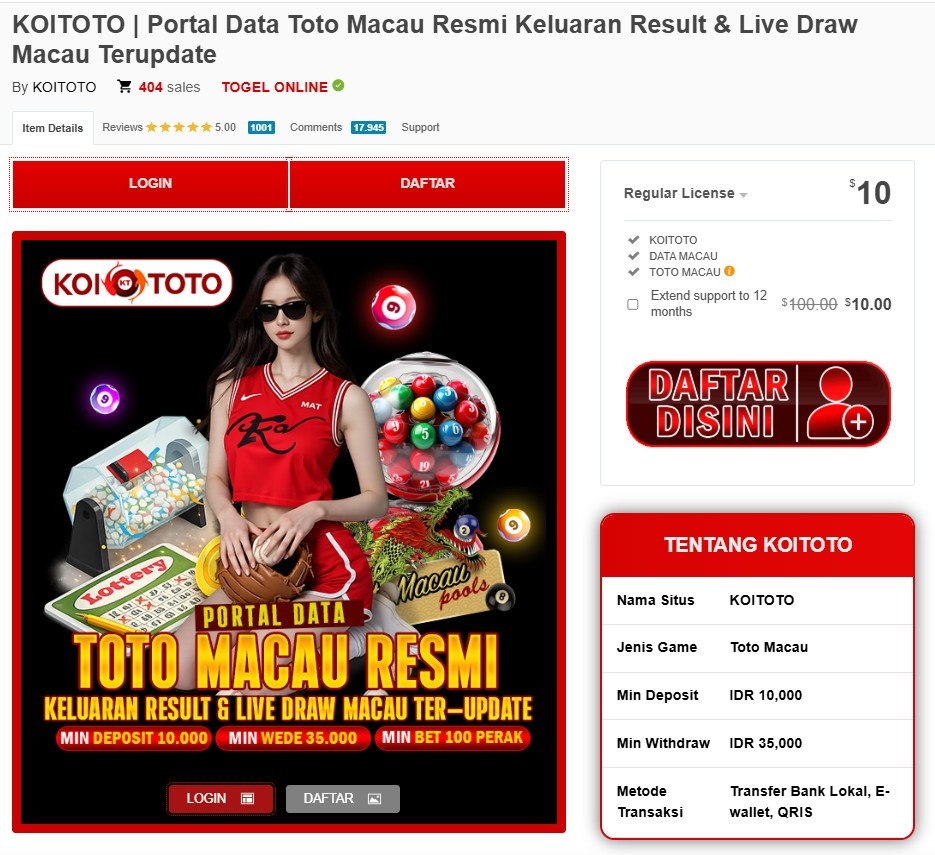 Hasil Terupdate KOITOTO: Live Draw dan Result Toto Macau 2026