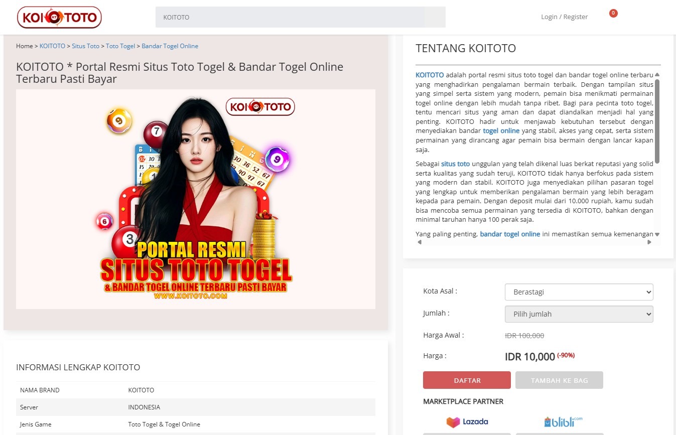 Raih Kemenangan Maksimal di KOITOTO – Situs Togel Terpercaya Pasti Bayar