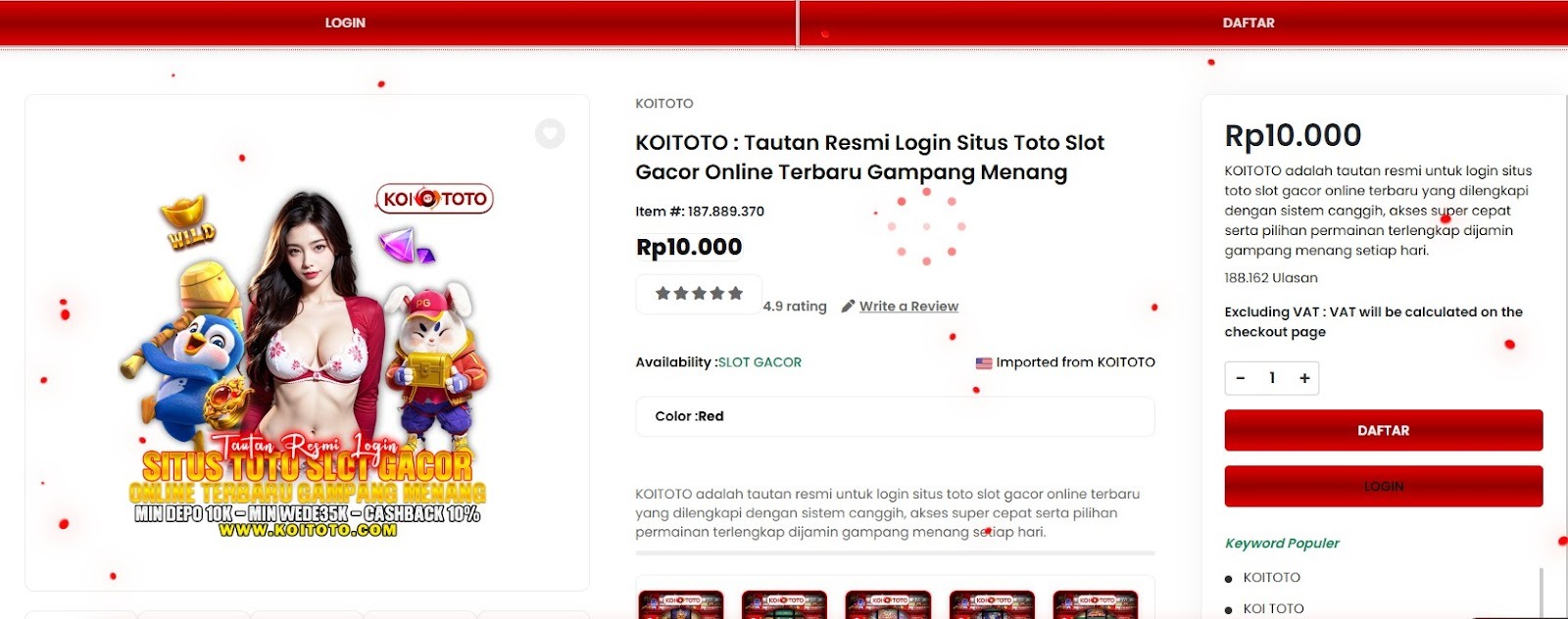 Login KOITOTO Sekarang: Situs Toto Slot Gacor Online Terpercaya dengan Kemenangan Mudah