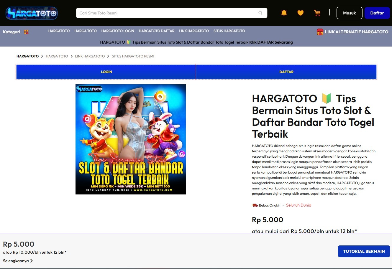 HARGATOTO 🔰 Tips Cerdas Menikmati Toto Slot Online dengan Aman dan Nyaman